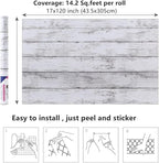 Arthome 17''x120'' White Wood Contact Paper, Peel and Stick Vinyl Wallpaper - Image 7