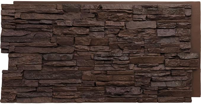 EverStone Canyon Ridge Faux Stone Panel, 45 3/4"W x 24 1/2"H x 1 1/4"D by EkenaMillwork