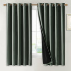 NICETOWN Dark Mallard 100% Blackout Lined Curtains, 2 Thick Layers Completely by NICETOWN
