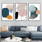 MPLONG Wall Art 3 Pieces Of Framed Decorative Paintings Abstract Simple Orange - Image 3