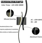 Modern Led Sconce Wall Lighting Indoor 24" Minimalist Industrial Black Wall - Image 6