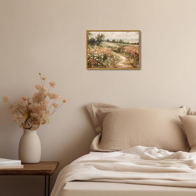 OIQArtOIQ Framed Canvas Wall Art, Vintage Decor, Landscape Nature Country - Image 2