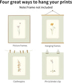 KBKBART Mint Green Floral Wall Art Set of 6 Unframed, Minimalist Abstract - Image 3