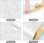 YENHOME Velvet Wallpaper Peel and Stick Textured 17.7"X200" White Velvet Peel - Image 7