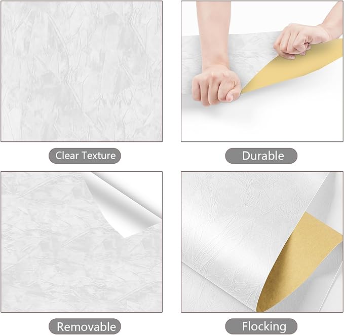 YENHOME 30"X118" Velvet Wallpaper Peel and Stick, Velvet Flocking Contact Paper - Image 7