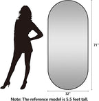 Oval Full Length Mirror, Ultra-Clear Explosion-Proof Dressing Mirror, Simple - Image 2