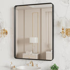 LOAAO 20X16 Inch Black Metal Framed Bathroom Mirror - Image 3