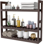 Domax Bamboo Bathroom Shelf 3-Tier Wall Mount Storage Rack Multifunctional by Domax