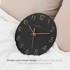 mooas Flatwood Black Wall Clock - Image 2