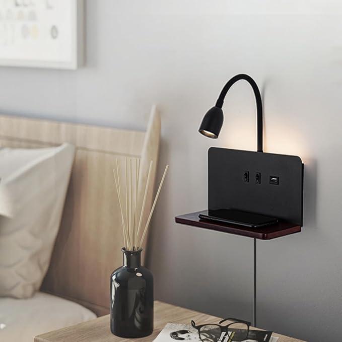 Bedside Wall Sconces with Wireless Charging Station & USB Charging, 3 - Image 6
