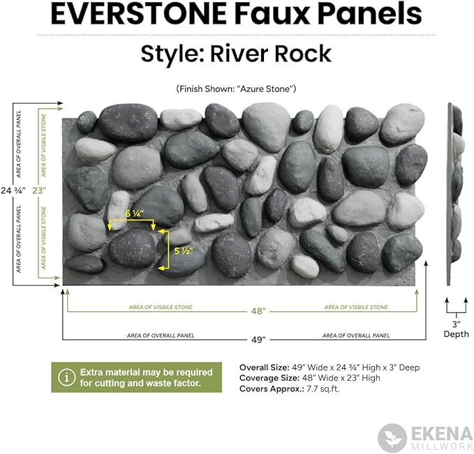 EverStone River Rock Faux Rock Panel, Canyon Dune Color - Image 2