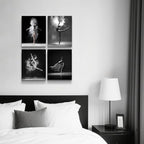 NCYEL 4Pcs Black and White Ballet Wall Art Girl Dancing Canvas Prints Elegant - Image 6