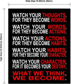 Pyradecor Large Canvas Prints Wall Art Watch Your Thoughts Motivational - Image 4