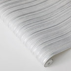 Tempaper Textured Metallic Silver Faux Grasscloth Removable Peel and Stick - Image 5