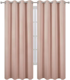 LEMOMO Blackout Curtains 66 x 95 inch/Blush Curtains Set of 2 Panels/Thermal - Image 2