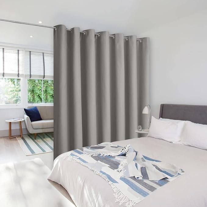 NICETOWN Silver Grey Curtains for Sliding Glass Door, 84 inch Long, Grommet by NICETOWN