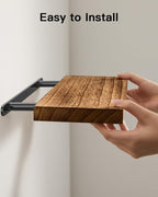 AMADA HOMEFURNISHING Floating Shelves, Paulownia Wood Wall Shelves - Image 8
