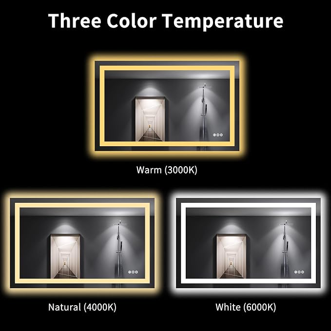 LOAAO 48"X30" LED Bathroom Mirror - Image 5