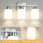Unicozin 3-Light Bathroom Light Fixtures, Modern Brushed Nickel Vanity Light - Image 6
