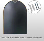 HARRITPURE 2Pcs Arched Bathroom Mirror ​Wall Mounted Mirror Aluminum Alloy Frame - Image 6