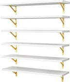 YGEOMER White Floating Shelves for Wall, Farmhouse 23.6 Inch Wall Shelves for by YGEOMER
