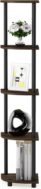 Furinno TURN-N-TUBE Corner Shelf, 5-Tier Corner Bookshelf, Open Storage Shelves - Image 6