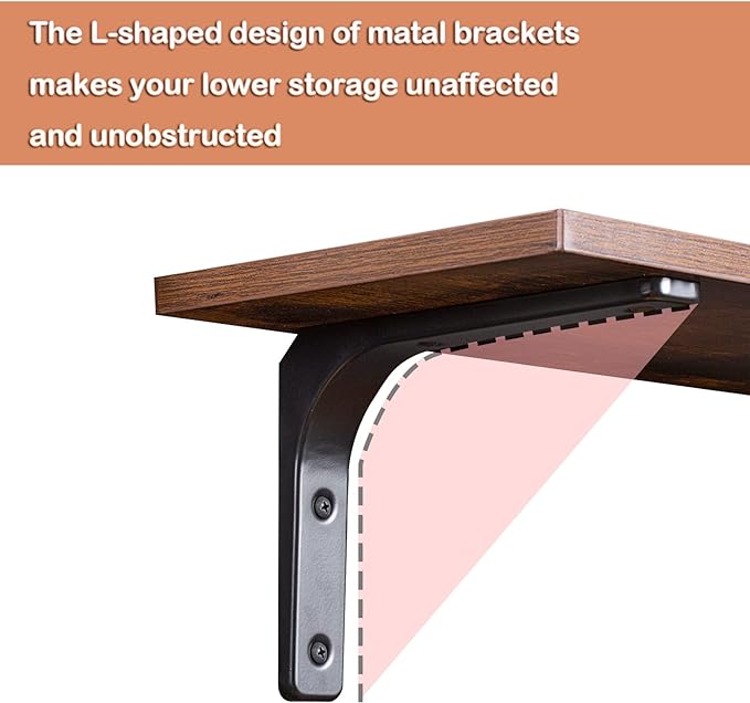 DINZI LVJ Long Wall Shelves, 39.4Inch Wall Mounted Shelves Set of 4, Extra - Image 9