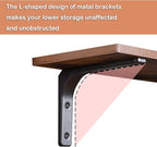 DINZI LVJ Long Wall Shelves, 47.3Inch Wall Mounted Shelves Set of 4, Extra - Image 9
