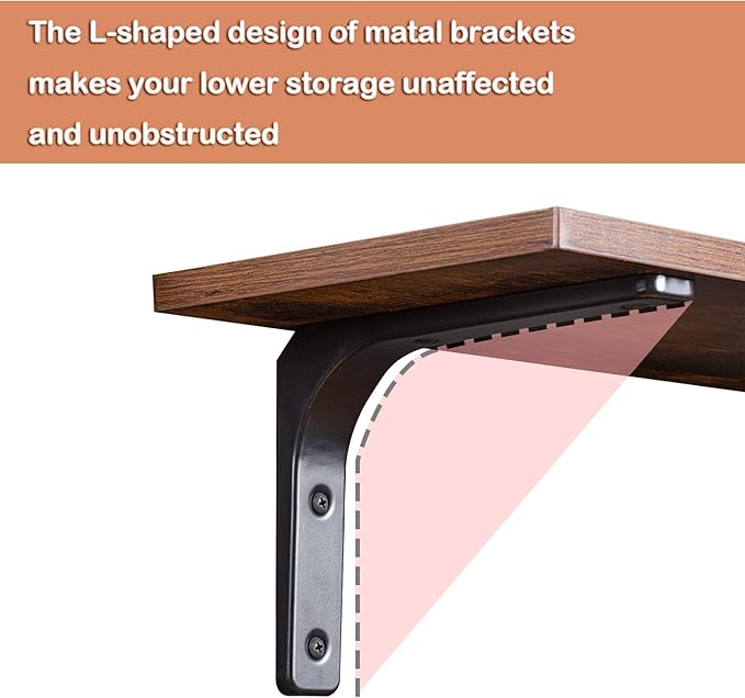 DINZI LVJ Long Wall Shelves, 47.3Inch Wall Mounted Shelves Set of 2, Extra - Image 9