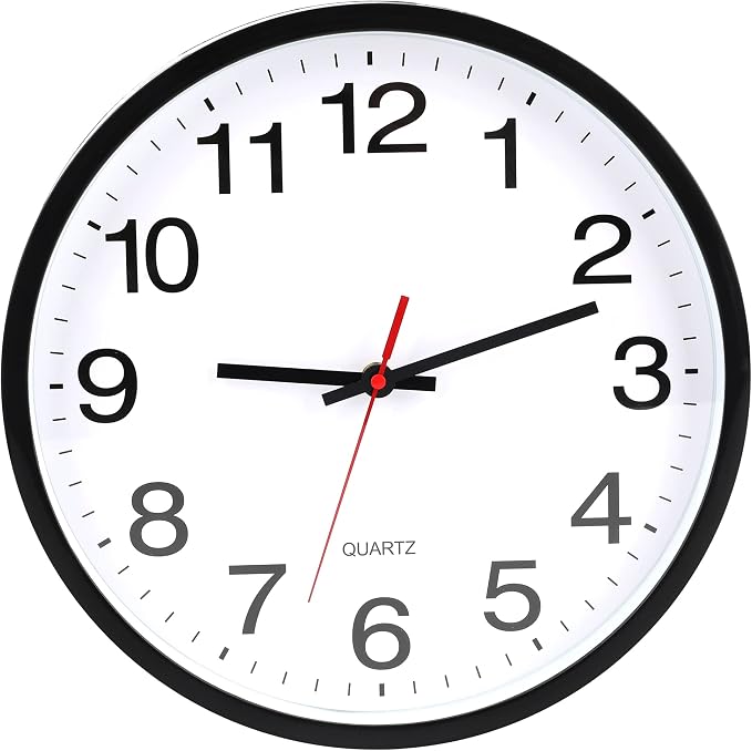 OceeK Black Wall Clock Silent Non Ticking 10 Inch, Modern Wall Clocks, Small by OceeK