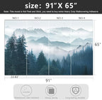 -Foggy Forest Pine Scenery Fabric Wallpaper Living Room Bedroom Bathroom - Image 4
