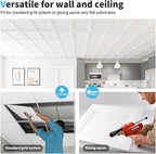 Art3d 36-Pack Square Drop Ceiling Tile 2ft x 2ft in White, PVC Ceiling Panel 24 - Image 7