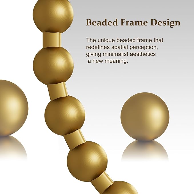 Easly Round Mirror for Wall, 32 Inch Gold Beaded Frame Decorative Vanity Mirror - Image 6