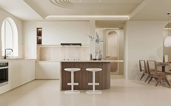Dimoon 394''x23.6'' Cream Skin Peel and Stick Wallpaper Contact Paper Modern - Image 3