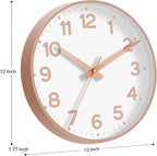 Roymnie Wall Clock 10 Inch Silent Wall Clocks Battery Operated-Modern Non - Image 3