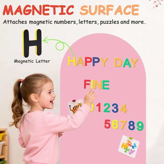 Magnetic Wall Decal 39.3x17.5 Inch Pink Color Magnetic Wall Decal Magnet Wall - Image 3