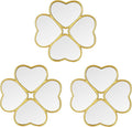 Small Decoritive Heart Wall Mirrors Set of 3, Decorative Four-Leaf Clover Mirror by LuHeToz