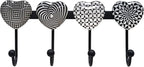 Coat Rack Wall Mounted with 4 Hooks, Heart Geometric Pattern Decorative Wall - Image 6