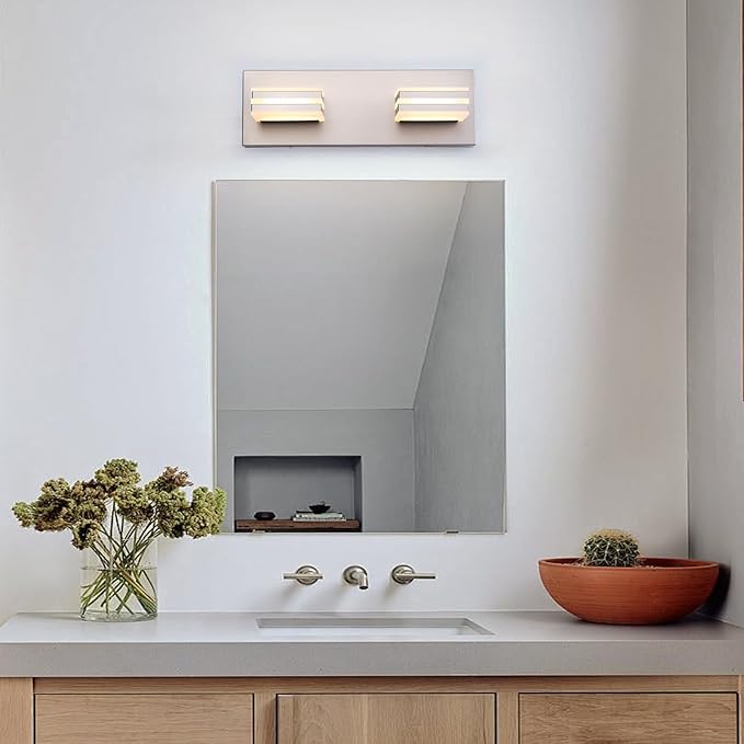 2-Light, 12.6-Inch Wall Lights Brushed Nickel Vanity Lights - Image 3