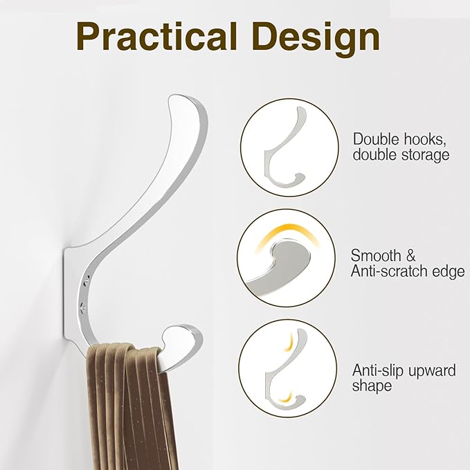 Coat Hooks Wall Mount for Hanging - Image 3