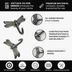 12 pcs Antique Silver Dragonfly Decorative Wall Hooks - Image 5