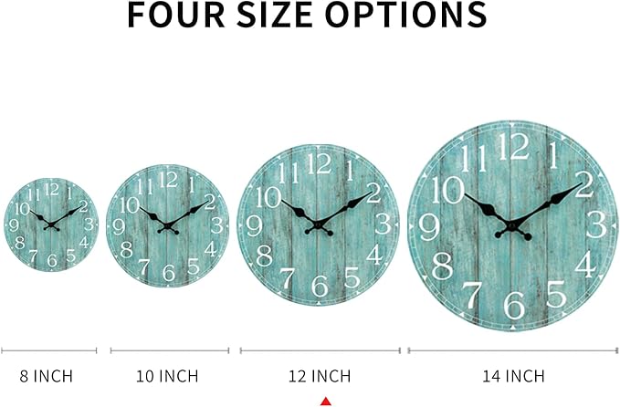 12 Inch Teal Wall Clock - Image 2