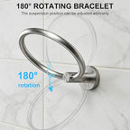SetSail Towel Holder for Bathroom Wall Silver Towel Ring Stainless Steel Hand - Image 4