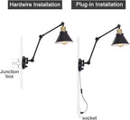 TRLIFE Plug in Wall Sconces, Dimmable Wall Sconce Swing Arm Wall Lights Plug in - Image 6
