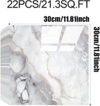 Chejiaye 22pcs Marble Peel and Stick Backsplash Surface Waterproof Wall Panels - Image 4