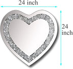 DMDFIRST Crystal Crush Diamond Heart Shaped Silver Mirror - Image 6