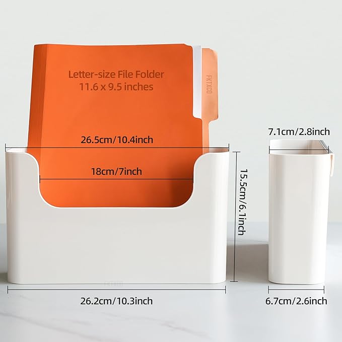 Wall Mount Folder Holder File Organizer No Drilling File Holder Hanging File - Image 2