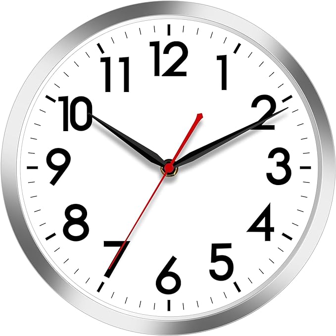 AKCISOT Wall Clock 10 Inch Silent Wall Clocks Battery Operated Non Ticking by Akcisot