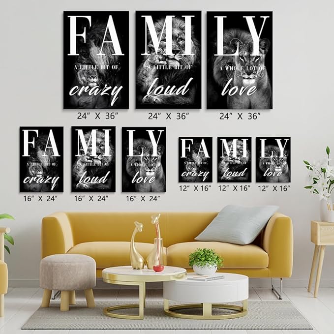GUBIYU Farmhouse Family Wall Art Set of 3 Home Living Room Dining Room Wall - Image 3