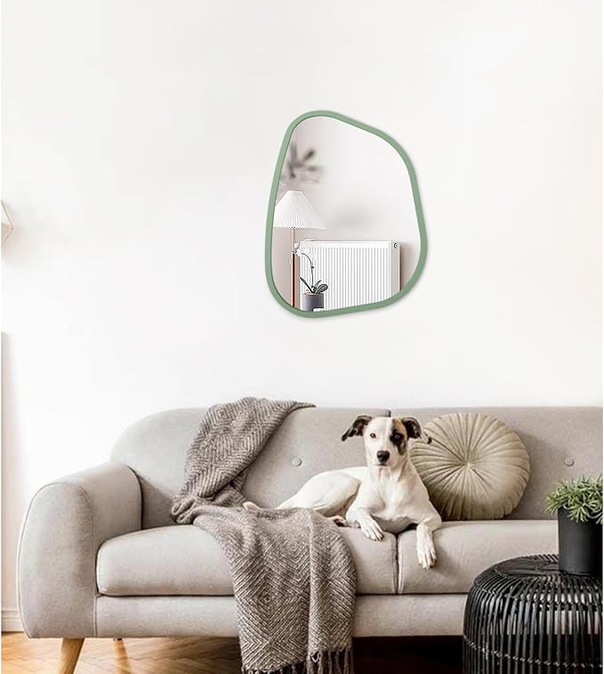 Asymmetrical Mirror for Wall Irregular Accent Wood Frame Modern Unique Wall - Image 3